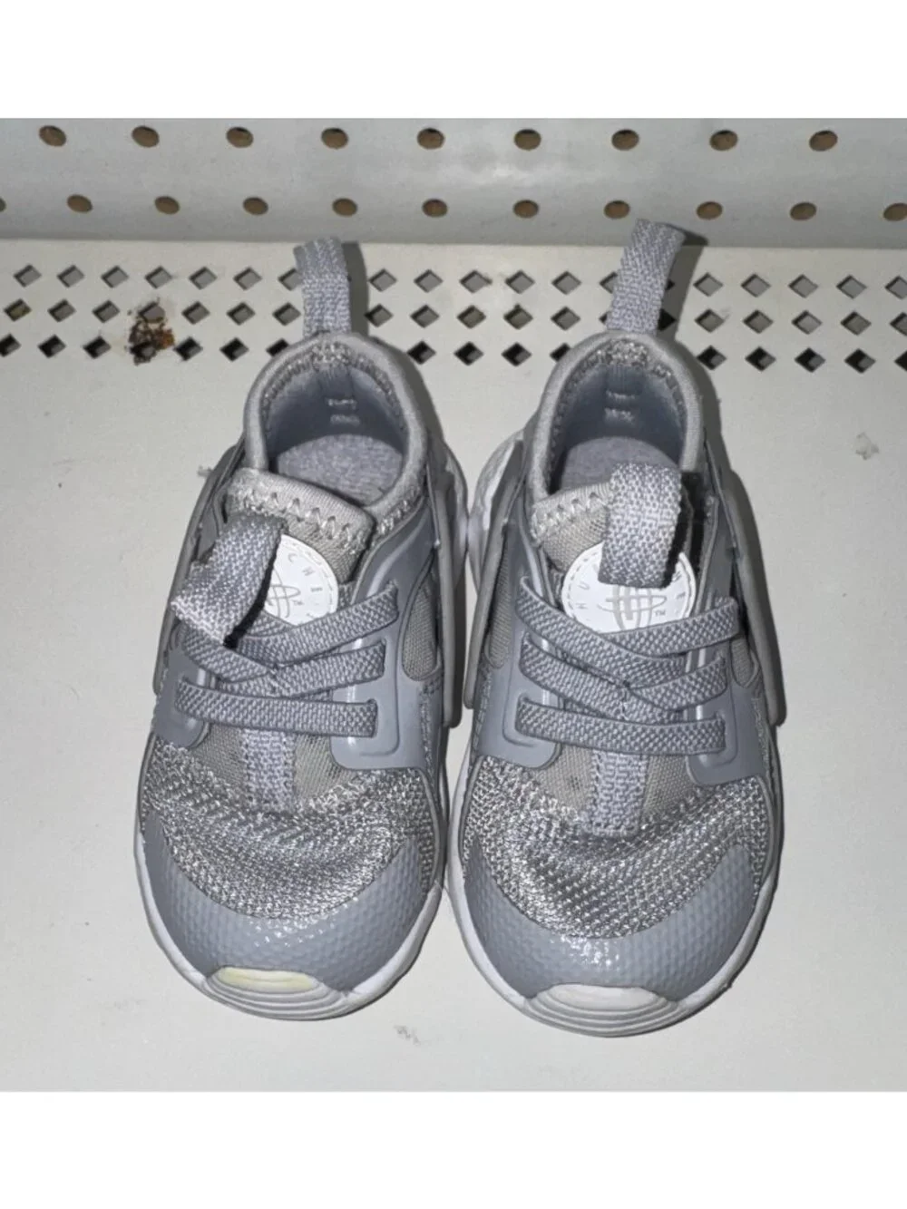 Nike Huarache Run Ultra TD Boys Baby Infant Athletic Shoes Size 5C Gray White